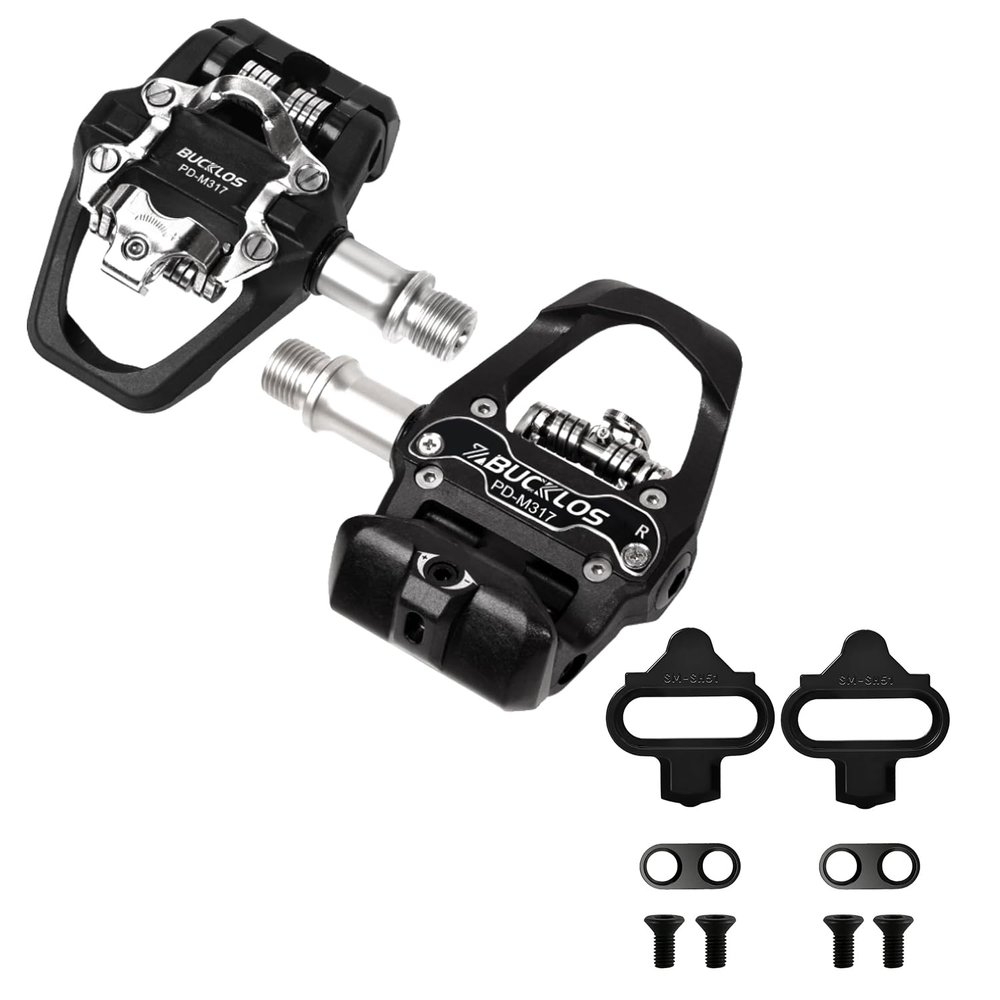 BUCKLOS Look Delta, SPD Spin Bike Bicycle Clip Pedals&Replacement Cleats BH-51 / BH-56 Compatible with Shimano MTB SPD Pedals