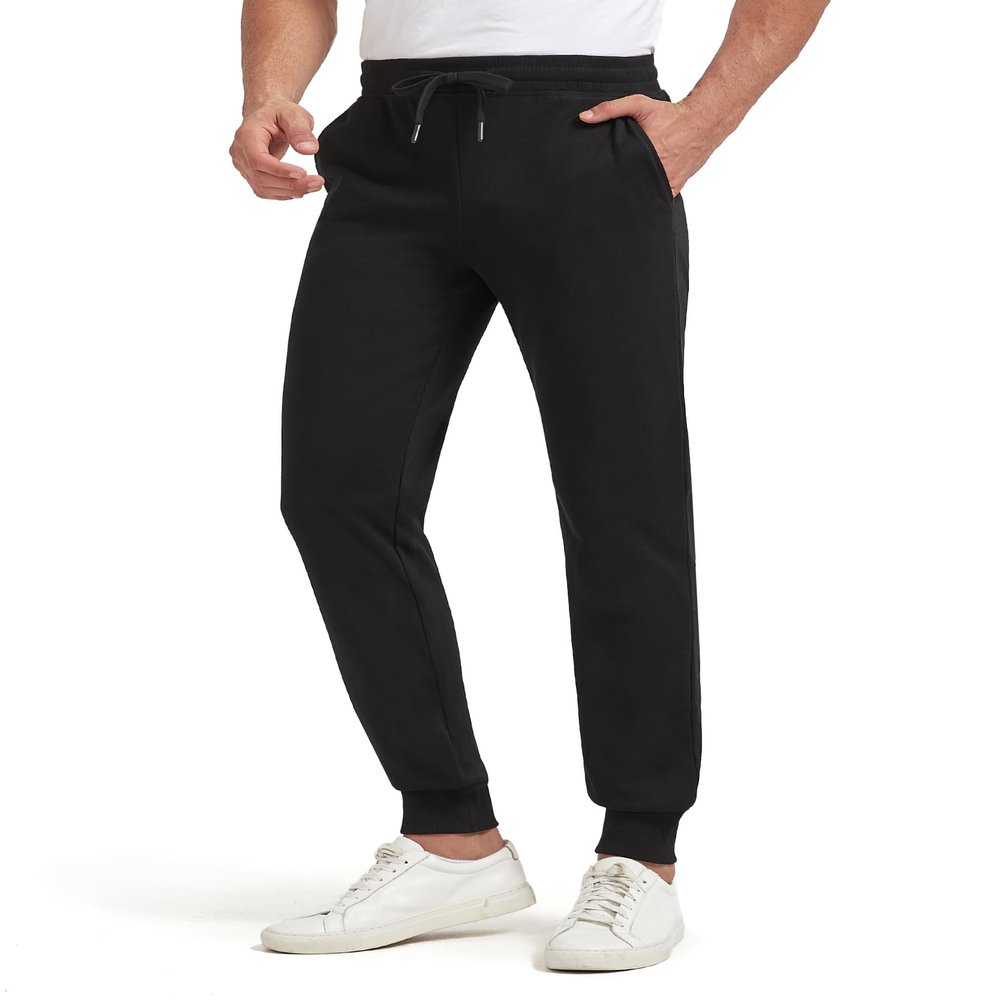 Zylioo Extra Long Sweatpants for Men with Pockets,Jogger for Tall Men 34-36 Inseam,Men's Athletic Pants Tall Black