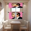 BaoNews American Election Men Kitchen Valances for Windows, Suit Old Man Pink Background Blackout Valances Curtains Multilayer Polyester Drapes for Kitchen Bedroom 2 Pack 52X18 Inches view 2