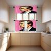BaoNews American Election Men Kitchen Valances for Windows, Suit Old Man Pink Background Blackout Valances Curtains Multilayer Polyester Drapes for Kitchen Bedroom 2 Pack 52X18 Inches view 3