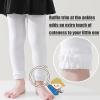 Mini angel Baby Leggings White Leggings Toddler Footless Tights 6-12 Months Girls Ruffle Leggings Cotton Stockings Pants, 1 Pack(White,S) view 3