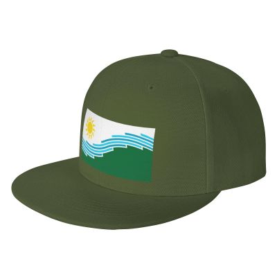 SIYTUAU Flag of Spokane, Washington (2021) Snapback Hat for Men Women Baseball Cap Trucker Flat Bill Hats Dad Caps Moss Green