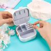 Bestewelry Travel Jewelry Case Silicone Square Portable Travel Jewelry Box with Handle Small Buckle Travel Jewelry Organizer for Beach Seaside Pool Party - White view 4
