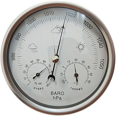 EDCWDTYYEC Barometer Traditional Weather Station Heavy Brass Case Electroplated with Chromium Barometer(C)