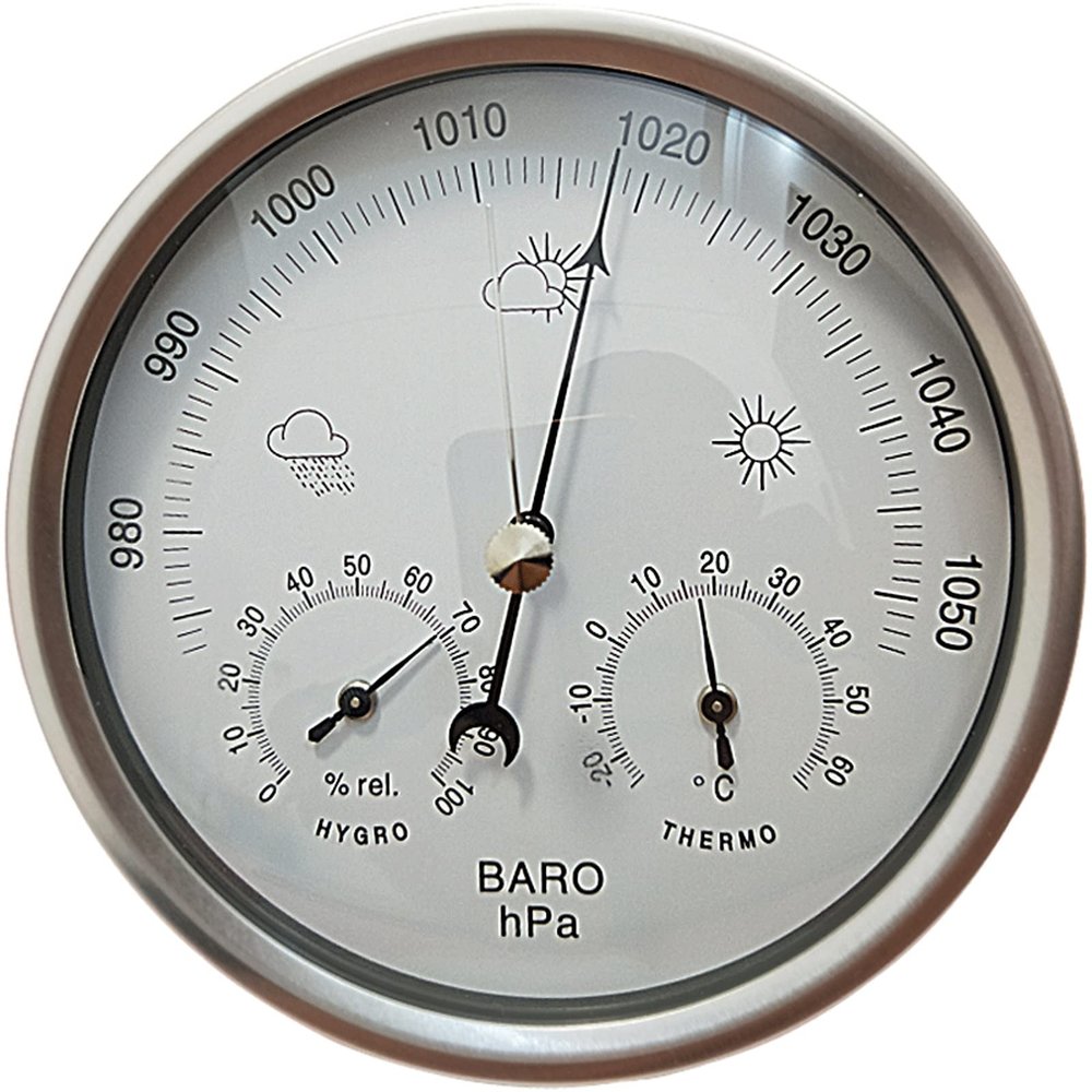EDCWDTYYEC Barometer Traditional Weather Station Heavy Brass Case Electroplated with Chromium Barometer(C)