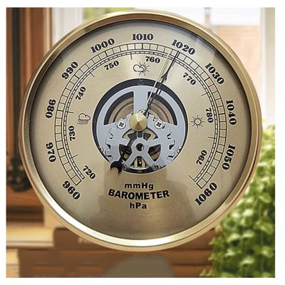 EDCWDTYYEC Barometer Traditional Weather Station Heavy Brass Case Electroplated with Chromium Barometer(D)