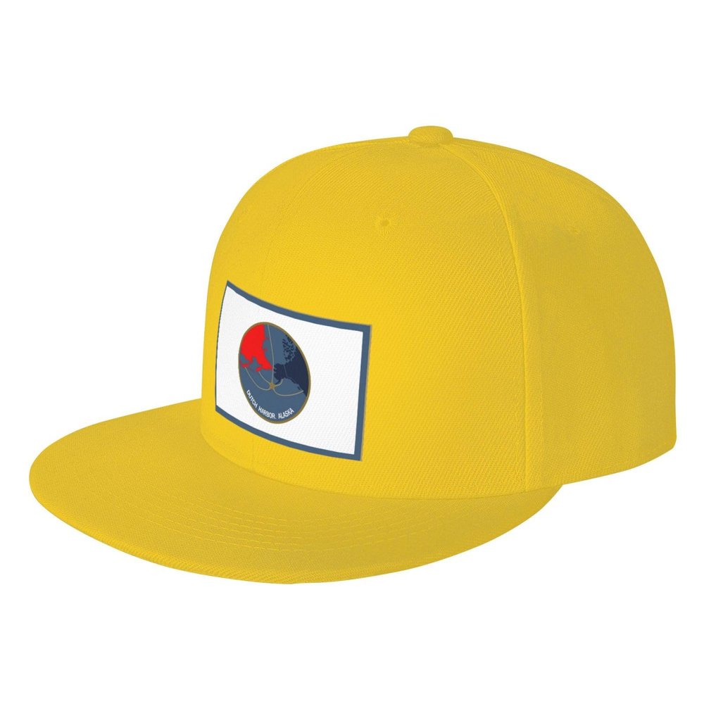SIYTUAU Dutch Harbor Flag Snapback Hat for Men Women Baseball Cap Trucker Flat Bill Hats Dad Caps Yellow