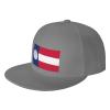 Flag of The State of Georgia (1920-1956) Snapback Hat for Men Women Baseball Cap Trucker Flat Bill Hats Dad Caps Gray view 1