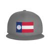 Flag of The State of Georgia (1920-1956) Snapback Hat for Men Women Baseball Cap Trucker Flat Bill Hats Dad Caps Gray view 2