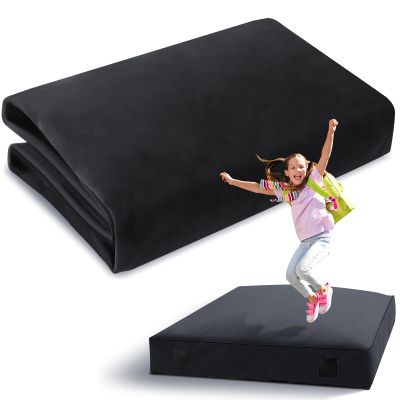 Maasechs 5' x 5' or 3' x 4' Cover Replacement for Crash Pad, Sensory Crash Pads Cover for Kids and Adult, Durable and Safe, Machine-Washable, Pads Sheet Only(Dark Gray,5' X 5')