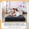 Maasechs 5' x 5' or 3' x 4' Cover Replacement for Crash Pad, Sensory Crash Pads Cover for Kids and Adult, Durable and Safe, Machine-Washable, Pads Sheet Only(Dark Gray,5' X 5') view 4