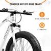 Betterland 26 Inch Bicycle Wheels, Fat Tire Mountain Bike, 21-Speed with Dual Front Suspension, High Carbon Steel Frame with Double Disc Brake and Anti-Slip Bicycle for Adults and Teenagers (FT-White) view 2