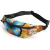 Fanny Pack for Men Women Colorful with Butterfly Waist Pack Small Belt Bag with Adjustable Strap Waterproof Sling Bag Fashion Crossbody Bag Bum Bag for Travel Hiking Running view 1