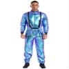 ACSUSS Men's Astronaut Cosplay Costume Adult Space Suit Costume Shiny Full Body Bodysuit Set Blue X-Large view 1