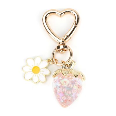 MUCOOS Cute Strawberry Keychain Charm,Strawberry Bag Charm & Purse Accessories for Girls, Strawberry Decor,Keychain for Backpacks,Purse,Handbags,and Gifts for Strawberry Lovers, Pink
