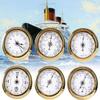 EDCWDTYYEC Traditional Barometer Traditional Weather Station 120mm Wall Mounted Thermometer Hygrometer Barometer Watch Tidal Clock Weather Station Copper Shell for Hotels, Warehouses, Offices Baromete view 1