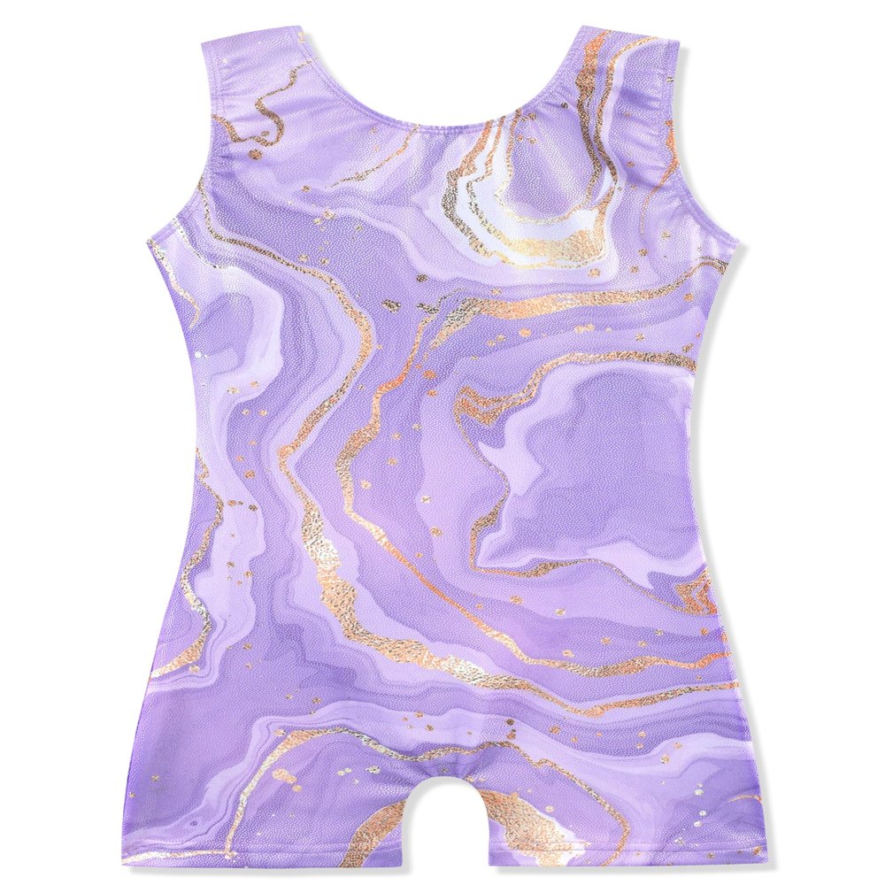 HOZIY Gymnastics Leotards for Girls 9-10 Years Biketard Tumbling Outfits Toddlers Girl Kids Sparkly Sparkle Voilet Purple Lavender Marble Dance Clothing Clothes Glitter