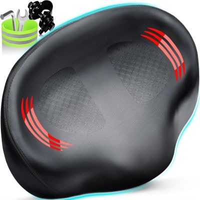 Bike Seat Noseless Wide Bicycle Seat for Women Men, Bike Seats Cushion Comfort for Big Butt, Multiple Fit Saddle for Peloton, Electric, Exercise, Cruiser Bikes