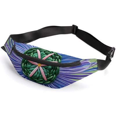 Fanny Pack for Men Women Modern Silk Threads Cloverleaf Filigree Waist Pack Small Belt Bag with Adjustable Strap Waterproof Sling Bag Fashion Crossbody Bag Bum Bag for Travel Hiking Running