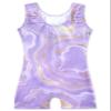 HOZIY Toddler Girls Leotards for Gymnastics 2t 3t Tumbling Outfits Voilet Marble Gold Liquid Shiny Sparkle Glitter Dance Clothes Clothing Outfits Unitard Shiny Purple Lavender view 2