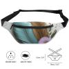 Fanny Pack for Men Women Feather Flower Waist Pack Small Belt Bag with Adjustable Strap Waterproof Sling Bag Fashion Crossbody Bag Bum Bag for Travel Hiking Running view 2