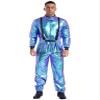 Lejafay Adult Funny Halloween Spacesuit Costume Coverall Pilot Air Force Flight Jumpsuit Dress Up Party Blue A Large view 1