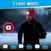 FFIPBGE Christmas Stocking Stuffers for Men Adults, Beanie Hats with Light, USB Rechargeable LED Hand Free Headlamp, Birthday Gifts for Men, Women, and Teens, Ideal for Camping, Hiking, Red view 3