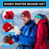 FFIPBGE Christmas Stocking Stuffers for Men Adults, Beanie Hats with Light, USB Rechargeable LED Hand Free Headlamp, Birthday Gifts for Men, Women, and Teens, Ideal for Camping, Hiking, Red view 4