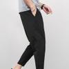 DGHM-JLMY Men's Summer Thin Ice Silk Sweatpants Fashion Breathable Tapered Pants Lightweight Stretchy Jogging Ankle Pants (Black 1,Medium) view 2