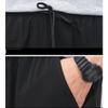 DGHM-JLMY Men's Summer Thin Ice Silk Sweatpants Fashion Breathable Tapered Pants Lightweight Stretchy Jogging Ankle Pants (Black 1,Medium) view 4