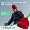 DETDLIB Gifts for Men, USB Rechargeable LED Headlamp Beanie, Valentines Day Gifts for Him, Men, Husband, Dad, Father, Mechanic, Women, Red view 4