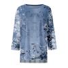3/4 Sleeve Cotton Tops for Womens Dressy Shirts Crewneck Tops,Women Tunic Casual Loose Fit Shirt Floral Print Blouse view 3
