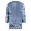 3/4 Sleeve Cotton Tops for Womens Dressy Shirts Crewneck Tops,Women Tunic Casual Loose Fit Shirt Floral Print Blouse view 4