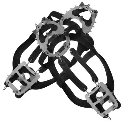 ANDRESLAD 1pair Outdoor Ice Cleats Teeth -Skid Shoe Covers for Hiking Climbing and Fishing Lightweight and Portable Traction Grippers Random Color