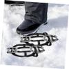 ANDRESLAD 1pair Outdoor Ice Cleats Teeth -Skid Shoe Covers for Hiking Climbing and Fishing Lightweight and Portable Traction Grippers Random Color view 2