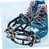 ANDRESLAD 1pair Outdoor Ice Cleats Teeth -Skid Shoe Covers for Hiking Climbing and Fishing Lightweight and Portable Traction Grippers Random Color view 4