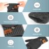 CHENMEI Winter Fingerless Gloves for Men Women - Mittens Finger Wool Gloves with Flip,Warm Half Finger Knitted Cold Weather view 3