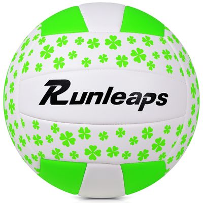 Runleaps Volleyball, Waterproof Indoor Outdoor Volleyball for Beach Game Gym Training (Official Size 5,Green)