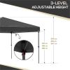 9.7' x 9.7' x 8.4' Foldable Camping Tent, Tent, Patio Gazebo, Outdoor Camping, 2 Zippered Mesh Windows, 3-Level Height Adjustable, Top Drainage Holes, Suitable for Patio, Backyard, Black view 4