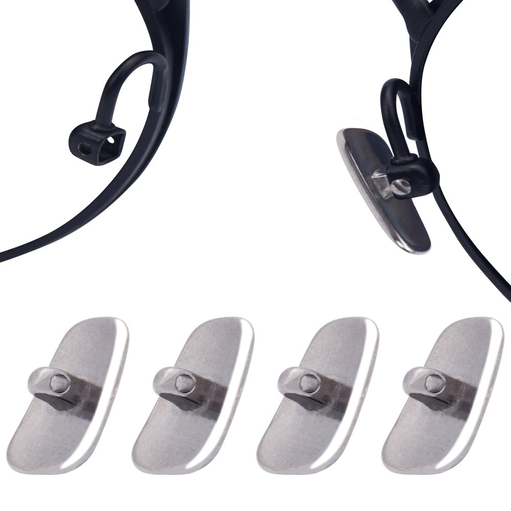 Betterun 2 Pairs Metal Replacement Nose Pads for Oakley Tincup OX3184/Conductor 6 OO4106/Conductor 8 OO4107/Savitar OO6047