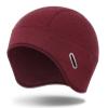MELASA Winter Helmet Liner Skull Cap for Men Women, Thermal Beanie Fleece Lined Ear Warmers Cycling Cap with Glasses Holes, Fit Under Helmet Red
