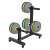 FXEIPOL Plate Rack Tree,1102.3 Lbs Commercial Olympic Weight Plate Tree Vertical Barbell Storage Rack with Wheels Double Column Mobile Dumbbell Piece Holder for Homes, Hotels, Gyms view 1