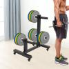 FXEIPOL Plate Rack Tree,1102.3 Lbs Commercial Olympic Weight Plate Tree Vertical Barbell Storage Rack with Wheels Double Column Mobile Dumbbell Piece Holder for Homes, Hotels, Gyms view 2