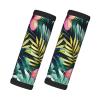 2 Packs Tropical Summer Hawaiian Flower Palm Leaves Luggage Handle Wraps for Suitcase Comfort Soft Luggage Handle Covers for Travel