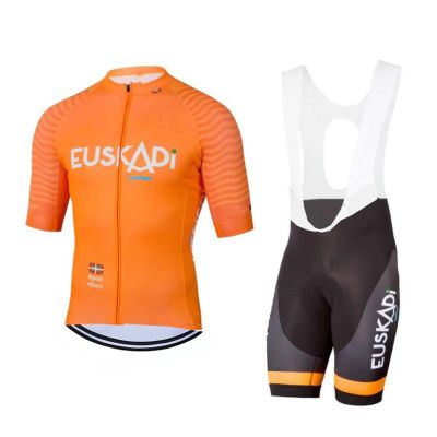 2024 Pro Team EUSKADI Cycling Jersey Set For Men,Breathable MTB Bike Shirt Bib Short Kits GEL Paddad (XL)