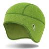 MELASA Winter Helmet Liner Skull Cap for Men Women, Thermal Beanie Fleece Lined Ear Warmers Cycling Cap with Glasses Holes, Fit Under Helmet Emerald Green view 1