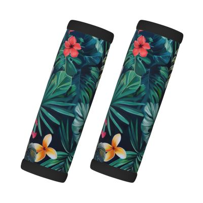 2 Packs hojas tropicales y Flores Luggage Handle Wraps for Suitcase Comfort Soft Luggage Handle Covers for Travel