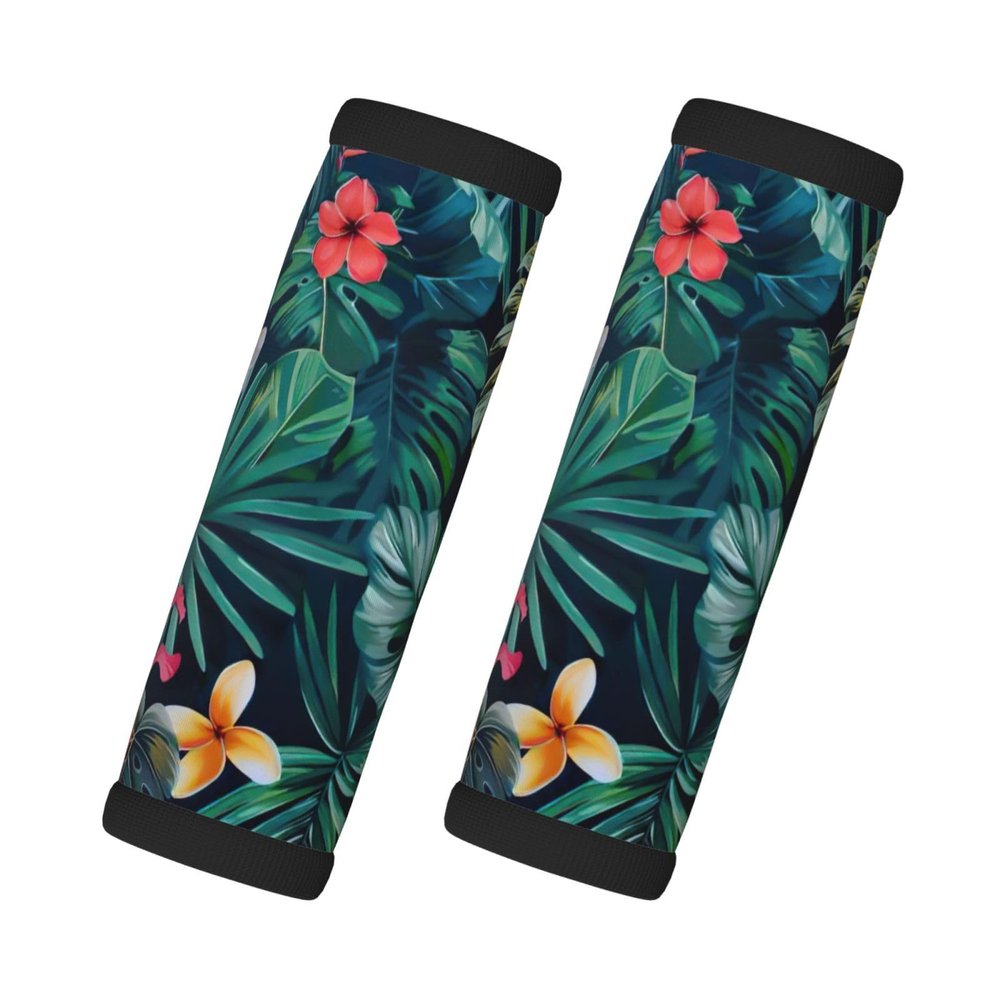 2 Packs hojas tropicales y Flores Luggage Handle Wraps for Suitcase Comfort Soft Luggage Handle Covers for Travel