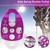 equlup Micro Climbing Pulley, Outdoor Side Swing Double Pulley Aviation Aluminum High Strength Climbing Safety Equipment for Rock Climbing Mountaineering view 3