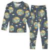 ALAZA Earth Cartoon Cloud Blue 2 Piece Pajama Set Long Sleeve Top and Pants Sleepwear Unisex 4T view 1
